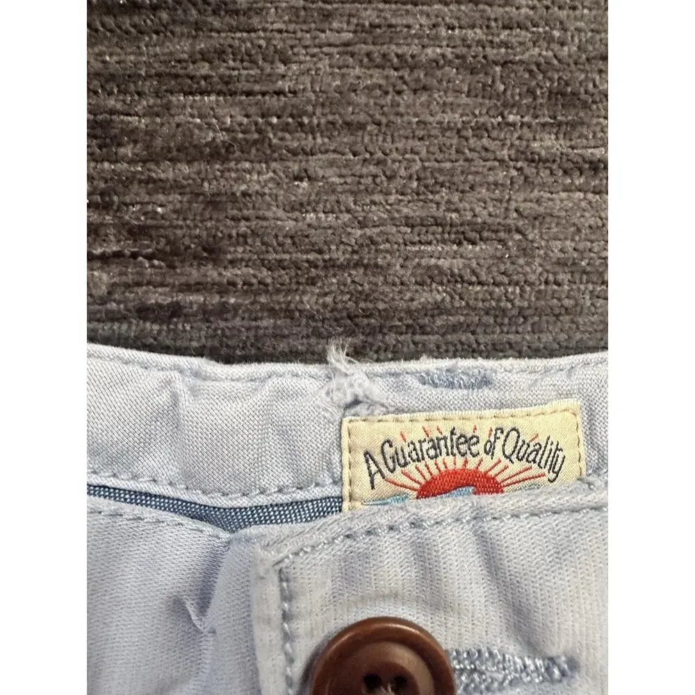 Faherty Men’s Chino Shorts - Light Blue, Size 36, Flat Front With Pockets